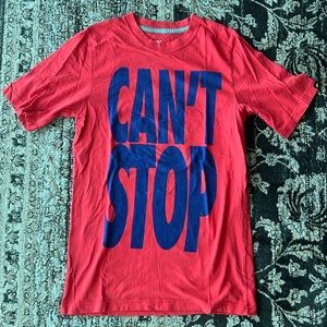 Nike size small “Can’t Stop” purple and red t-shirt